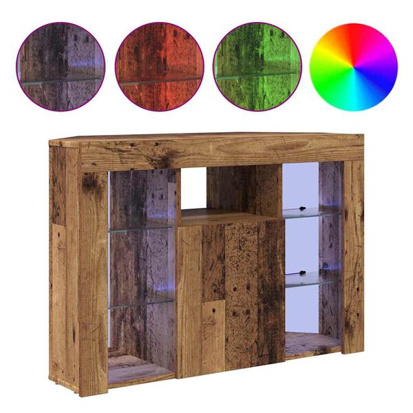 vidaXL Eck-LED-TV-Schrank Altholz 100x40x68cm Holzwerkstoff