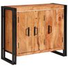 vidaXL Sideboard mit T&uuml;ren Braun Massivholz Akazie und Metall