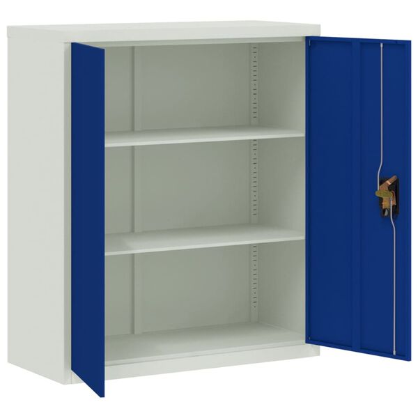 vidaXL Aktenschrank Hellgrau und Blau 90x40x105 cm Stahl