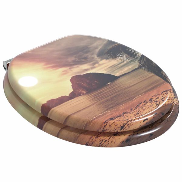 vidaXL Soft-Close Toilettensitz Orange 44 x 38 cm MDF-Platte