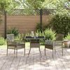 vidaXL Garten Essgruppe 3 pcs Grau Poly Rattan