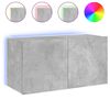 vidaXL TV-Wandschrank mit LED-Leuchten Betongrau 80x35x41 cm