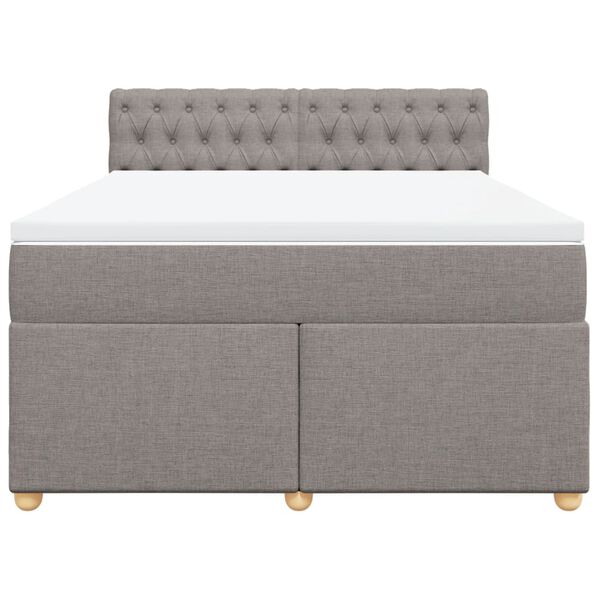 vidaXL Boxspringbett mit Matratze Taupe 140x190 cm Stoff