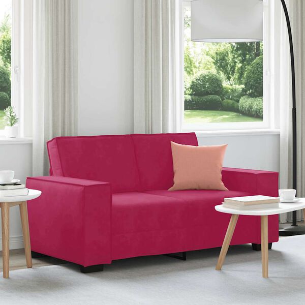 vidaXL 2-Sitzer-Sofa Weinrot 160x78x84 cm Samt
