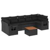 vidaXL 8-tlg. Garten-Sofagarnitur mit Kissen Schwarz Poly Rattan