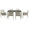 vidaXL Garten Essgruppe 7 pcs Hellgrau Poly-Rattan