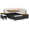 vidaXL Gartensofa-set 8 pcs Schwarz Poly-Rattan