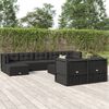 vidaXL 9-tlg. Garten-Lounge-Set mit Kissen Schwarz Poly Rattan