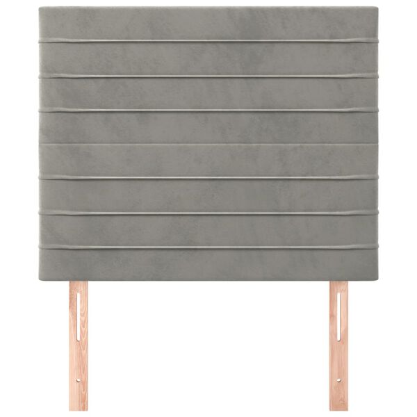 vidaXL Kopfteil Hellgrau 90x5x118/128 cm Samt