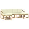 vidaXL Outdoor-Sofagarnitur 6 stk. 6-Sitzer Wei&szlig; und Creme Polyester