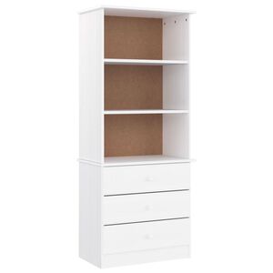 vidaXL B&uuml;cherregal mit Schubladen ALTA Wei&szlig; 60x35x142 cm Kiefernholz