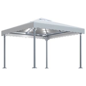 vidaXL Pavillon mit LED-Lichterkette 300x300 cm Cremeweiß Aluminium