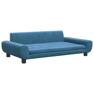 vidaXL Kindersofa Blau 100x54x33 cm Samt