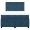 vidaXL Boxspringbett mit Matratze Blau 140x200 cm Samt