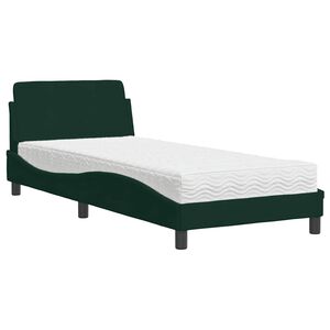 vidaXL Bett mit Matratze "Dover" Dunkelgr&uuml;n 80x200 cm Samt