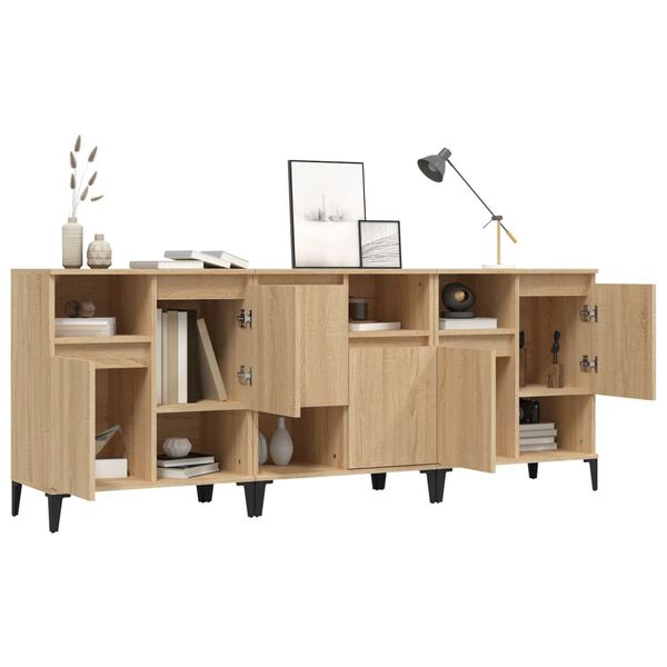 vidaXL Sideboards 3 Stk. Sonoma-Eiche 60x35x70 cm Holzwerkstoff