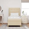 vidaXL Boxspringbett mit Matratze Dunkelgrau 90x190 cm Creme Stoff