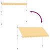 vidaXL Einziehbare Markise Handbetrieben 400 cm Orange/Wei&szlig; Gestreift