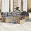 vidaXL Sofa Set mit Kissen 8 pcs Beige Poly Rattan