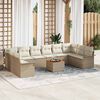 vidaXL Gartensofa-set mit Speicher 11 pcs Beige und Creme Poly-Rattan