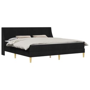 vidaXL Bettgestell mit Matratze Schwarz 180 x 200 cm Polyester