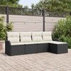 vidaXL Gartensofa-set Schwarz Poly-Rattan