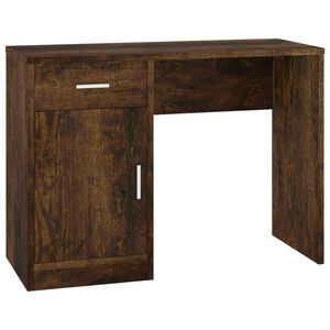 vidaXL Schreibtisch mit Stauraum R&auml;uchereiche 100x40x73 cm