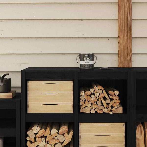 vidaXL Holzfarbe Schwarz 16,5 x 16,5 x 16 cm Wanddruck