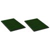 vidaXL Haustiertoiletten 2 Stk. mit Tablett Kunstrasen Gr&uuml;n 76x51x3 cm