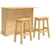 vidaXL K&uuml;cheninsel Set 3 stk. Honigwachs 112 x 70 x 91,5 cm