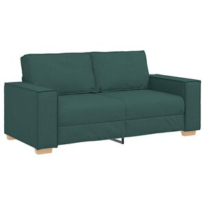 vidaXL 2-Sitzer Sofa Dunkelgr&uuml;n 140 cm Stoff