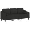 vidaXL 3-Sitzer-Sofa mit Kissen Schwarz 210 cm Stoff