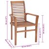 vidaXL Essstühle 4 Stk. mit Cremeweißen Kissen Massivholz Teak