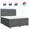 vidaXL Boxspringbett mit Matratze Dunkelgrau 180x200 cm Stoff