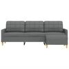 vidaXL 3-Sitzer-Sofa mit Hocker Dunkelgrau 210 cm Stoff