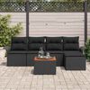 vidaXL Gartensofa-set mit Kissen 6 pcs Schwarz Poly-Rattan