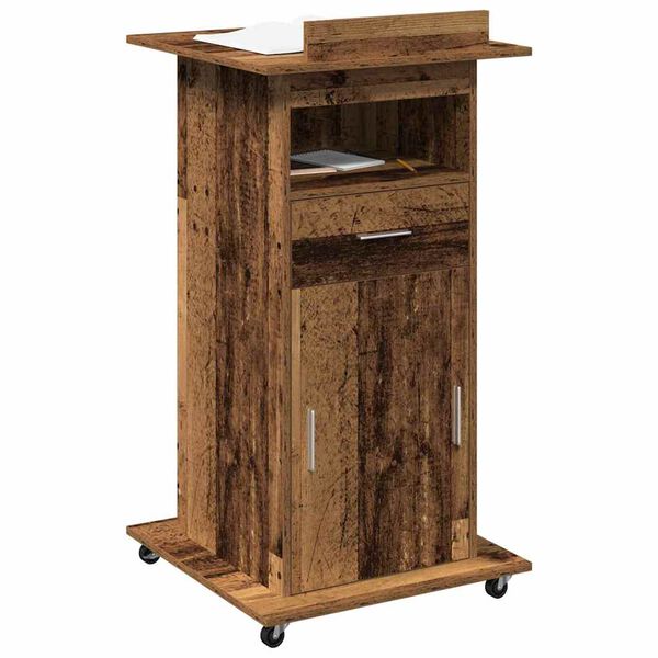 vidaXL Podium mit Schubladen Altholz 55 x 55 x 107 cm Holzwerkstoff