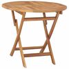 vidaXL Klappbarer Gartentisch Natur &Oslash; 90 x 75 cm Massives Teakholz