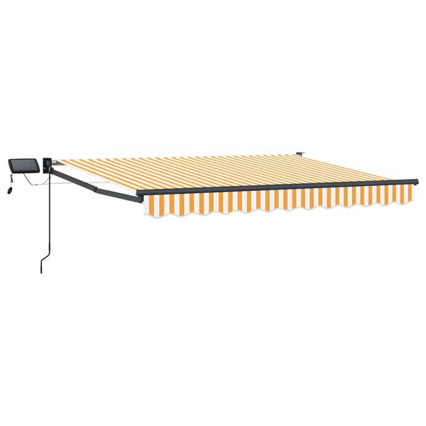 vidaXL Manuelle Gelenkarmmarkise mit LEDs Orange und Wei&szlig; 3,5 x 2,5 m