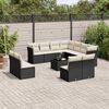 vidaXL 12-tlg. Garten-Sofagarnitur mit Kissen Schwarz Poly Rattan