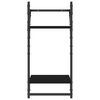 vidaXL 4-tlg. Wandregal-Set mit Stangen Schwarz Holzwerkstoff