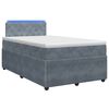 vidaXL Boxspringbett mit Matratze Dunkelgrau 120 x 190 cm Samt