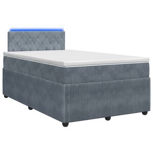 vidaXL Boxspringbett mit Matratze Dunkelgrau 120 x 190 cm Samt