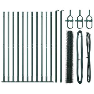 vidaXL Zaunpfosten Gr&uuml;n 25 x 1 m (50 mm Maschen) Stahl