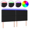 vidaXL LED Kopfteil Schwarz 180x5x118/128 cm Stoff