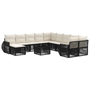 vidaXL Gartensofa-set 12 stk. Schwarz Poly-Rattan