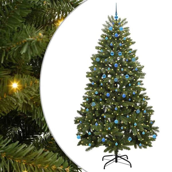 vidaXL Künstlicher Weihnachtsbaum Grün 240 cm PVC und Metall