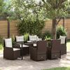 vidaXL Garten Essgruppe 7 pcs Braun Poly-Rattan