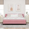 vidaXL Boxspringbett mit Matratze mit Kopfteil Rosa 180 x 200 cm Samt