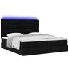 vidaXL Ottoman-Bett mit Matratzen & LEDs Schwarz 160x200 cm Stoff